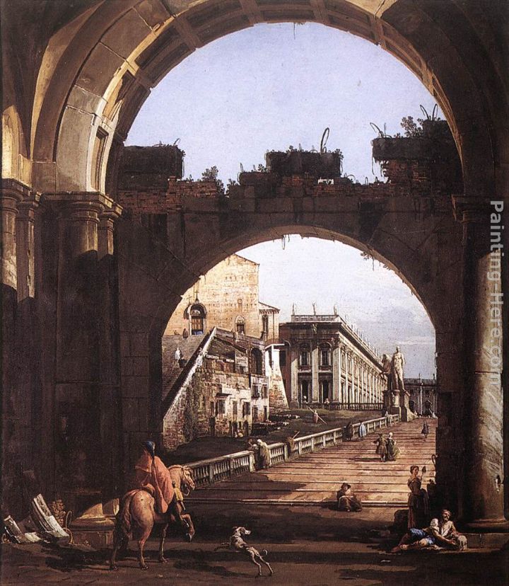 Capriccio of the Capitol painting - Bernardo Bellotto Capriccio of the Capitol art painting